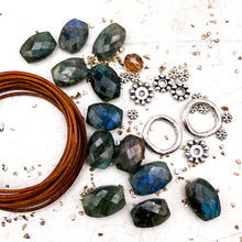 Load image into Gallery viewer, Labradorite and Leather Necklace Mix
