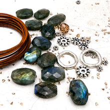 Load image into Gallery viewer, Labradorite and Leather Necklace Mix
