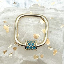 Load image into Gallery viewer, 18K Gold Plated Carabiner with Brass Micro Pave CZ Screw
