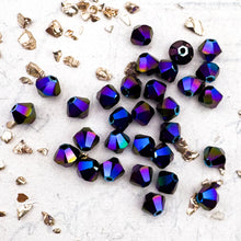 Load image into Gallery viewer, 4mm Jet Shimmer Bicone Beads (30pcs)
