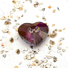 Load image into Gallery viewer, 16x14mm Lilac Shadow Premium Crystal Heart Button
