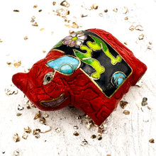 Load image into Gallery viewer, Cloisonné Elephant Bead - Red and Black
