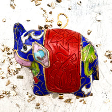 Load image into Gallery viewer, Blue Cloisonné Elephant Pendant
