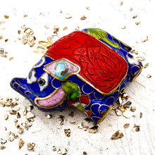Load image into Gallery viewer, Blue Cloisonné Elephant Pendant

