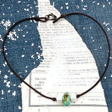 Load image into Gallery viewer, Turquoise &amp; Pearl Leather Necklace - A
