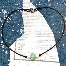 Load image into Gallery viewer, Turquoise &amp; Pearl Leather Necklace - B
