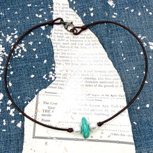 Load image into Gallery viewer, Turquoise &amp; Pearl Leather Necklace - E
