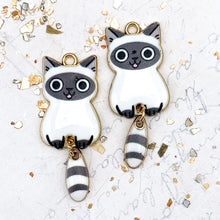Load image into Gallery viewer, 39x16mm Siamese Cat Charm Pair
