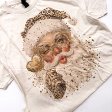 Load image into Gallery viewer, Leopard Santa Bedazzeled T Shirt - Pre Order
