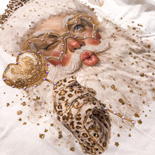 Load image into Gallery viewer, Leopard Santa Bedazzeled T Shirt - Pre Order
