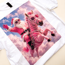 Load image into Gallery viewer, Christmas Zebra Bedazzeled T Shirt - Pre Order
