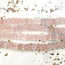 Load image into Gallery viewer, Faceted Rose Quartz Rondelle Strand - Tucson Find
