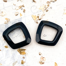 Load image into Gallery viewer, Doorbuster - 20mm Jet Premium Austrian Crystal Cosmic Square Pair
