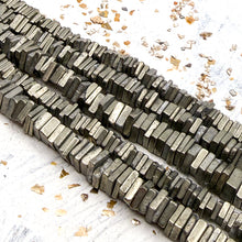 Load image into Gallery viewer, Pyrite Square Heishi Strand - Tucson Find
