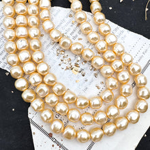 Load image into Gallery viewer, Pre Order 8mm Swarovski Light Gold Baroque Pearl Strand
