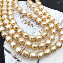 Load image into Gallery viewer, Pre Order 8mm Swarovski Light Gold Baroque Pearl Strand
