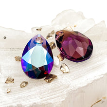 Load image into Gallery viewer, 16mm Amethyst Shimmer Premium Austrian Crystal Pear Pendant Pair
