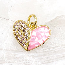 Load image into Gallery viewer, Mermaid's Love Rhinestone Heart with Shell Charm
