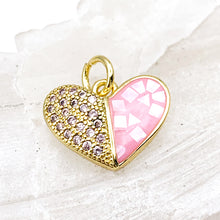 Load image into Gallery viewer, Mermaid's Love Rhinestone Heart with Shell Charm
