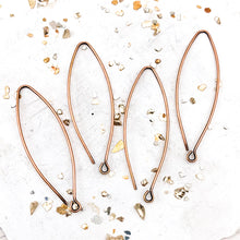 Load image into Gallery viewer, Pre-Order 43mm Antique Copper Open Oval Ear Wires - 2 Pairs
