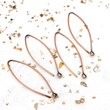 Load image into Gallery viewer, Pre-Order 43mm Antique Copper Open Oval Ear Wires - 2 Pairs

