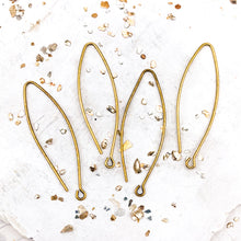 Load image into Gallery viewer, Pre-Order 43mm Antique Gold Open Oval Ear Wires - 2 Pairs
