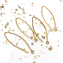 Load image into Gallery viewer, Pre-Order 43mm Antique Gold Open Oval Ear Wires - 2 Pairs
