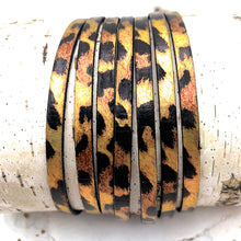Load image into Gallery viewer, 5mm Metallic Leopard Flat Leather - 12 Inches
