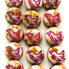 Load image into Gallery viewer, Chickadee Czech Bead Strand with Bright Pink Wash

