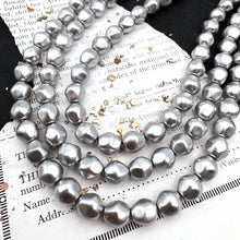Load image into Gallery viewer, 8mm Swarovski Light Grey Baroque Pearl Strand
