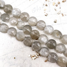 Load image into Gallery viewer, Grey Moonstone Faceted Round Gemstone Bead Strand

