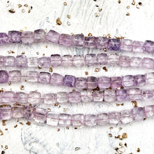 Load image into Gallery viewer, Faceted Light Amethyst Cube Gemstone Strand
