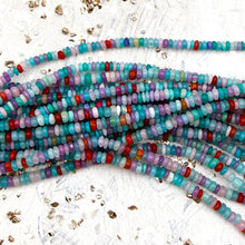 Load image into Gallery viewer, Multi Ethiopian Opal Rondelle Gemstone Strand
