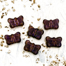 Load image into Gallery viewer, 11x16mm Butterfly Pale Pink with Picasso Finish and Purple Wash (6pcs)
