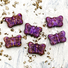 Load image into Gallery viewer, 11x16mm Butterfly Thistle with Purple Picasso Finish (6pcs)
