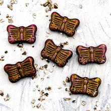 Load image into Gallery viewer, 11x16mm Butterfly White with Metallic Red Oxide and Bronze Finishes (6pcs)
