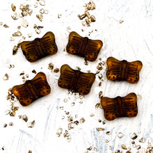 Load image into Gallery viewer, 11x16mm Butterfly Matte Pumpkin with Brown Wash (6pcs)
