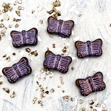 Load image into Gallery viewer, 11x16mm Butterfly Pumpkin with Metallic Pink Wash (6pcs)
