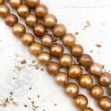 Load image into Gallery viewer, 9-10mm Peachy-Brown Large Hole Pearl Strand - Tucson Find
