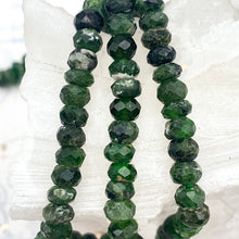 Load image into Gallery viewer, 3x5mm Chrome Diopside Rondelle Gemstone Bead Strand - Tucson Find
