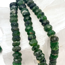 Load image into Gallery viewer, 3x5mm Chrome Diopside Rondelle Gemstone Bead Strand - Tucson Find
