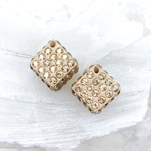 Load image into Gallery viewer, 9mm Golden Shadow Premium Austrian Crystal Cube Pair
