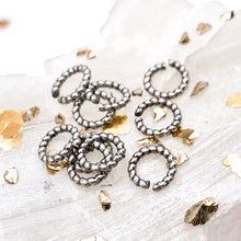 Load image into Gallery viewer, 5mm Antique Silver Twisted Jump Rings - 10pcs
