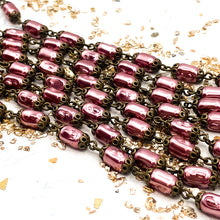 Load image into Gallery viewer, Dusty Pink Tube Pearl Bead Chain - 12 Inches
