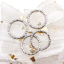 Load image into Gallery viewer, 12mm Textured Antique Silver Jump Rings - 4 Pcs
