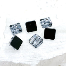 Load image into Gallery viewer, 7.5mm Silver Night 2-Hole Square Premium Crystal Spike Set - 6 Pcs - Doorbuster
