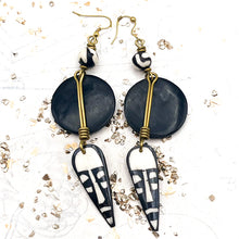 Load image into Gallery viewer, Bone and Brass African Earrings
