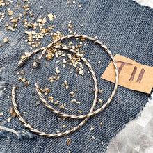 Load image into Gallery viewer, Silver Twist Hoop Earrings
