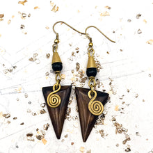 Load image into Gallery viewer, Bone and Brass African Earrings
