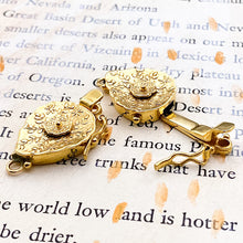 Load image into Gallery viewer, 18K Gold Plated Textured Teardrop Box Clasp - Tucson Find
